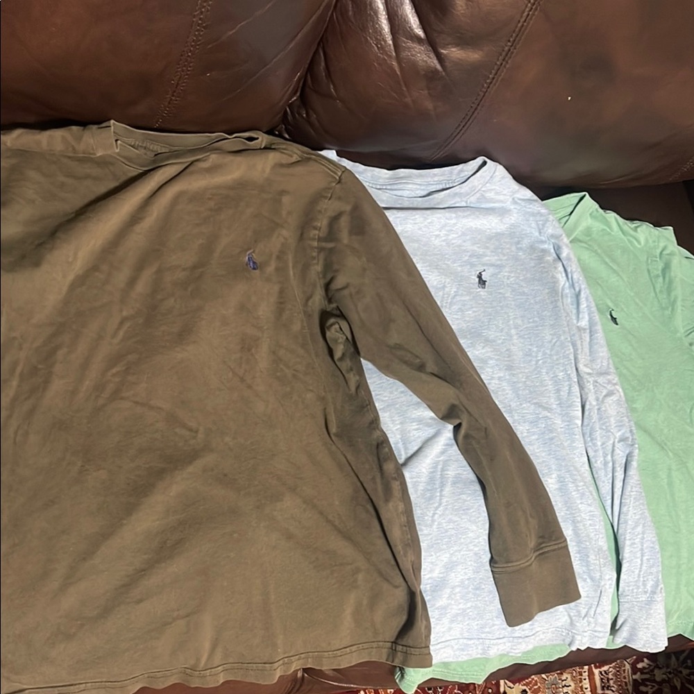 Kid’s Classic Long Sleeve Shirts - Olive, Light Blue, Mint Bundles